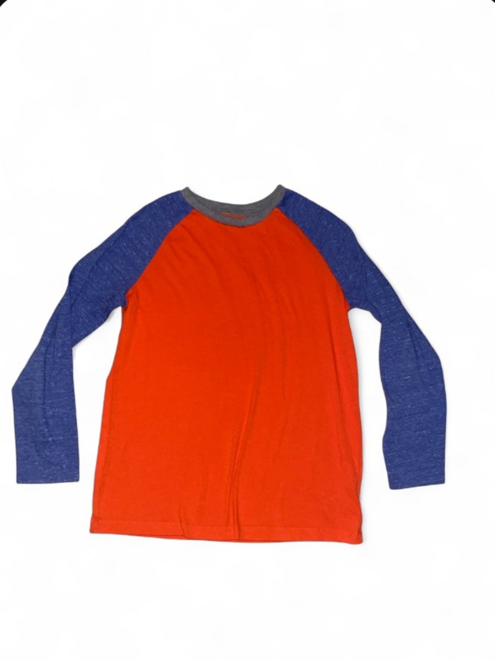 Old Navy Orange Body Long Sleeve Tee with Blue Raglan Sleeves